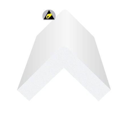 Ergomat Square Corner Bumper ESD White SCB120-ESD-W